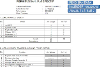 kalender akademik ,  kalender pendidikan , perhitungan minggu efektif , perhitungan jam efektif