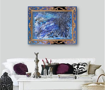 Spontaneous painting Winter Rhapsody in an abstract style