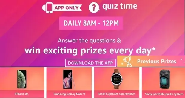 अमेज़न क्विज Amazon Quiz answers win Firefox Mountain Cycle Today's