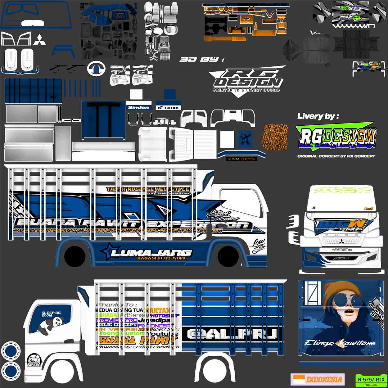 livery bussid truck canter anti gosip