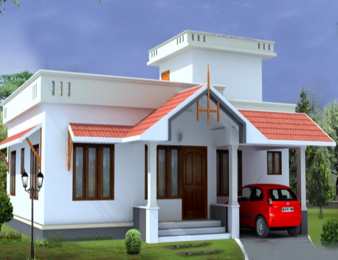 Low Budget  1054 SqFt Small  Plot 2 Bedroom Kerala Home  Plan  