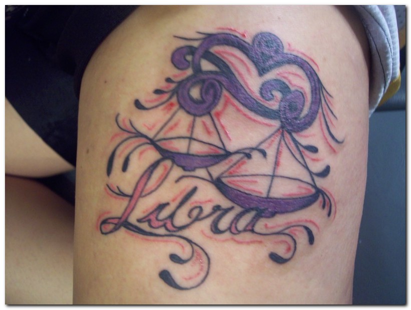 Libra tattoos can be colourful and decorative depicting your soft sensitive