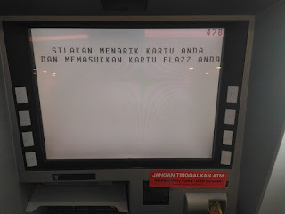 Tarik Kartu ATM dan Masukan Kartu Flazz