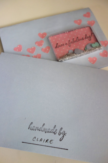 Handmade cards with a confetti window