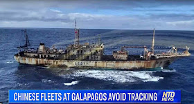 Barco chinês pego pescando ilegalmente nas Galápagos