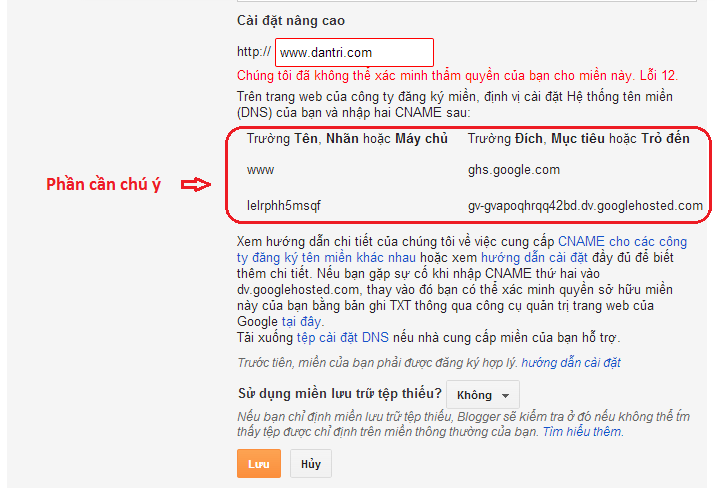 Hướng dẫn cách trỏ tên miền riêng cho Blogspot - Blogger