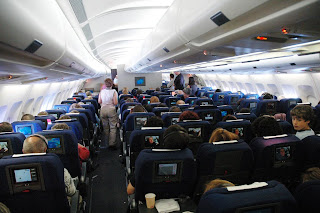 passenger cabin during flight