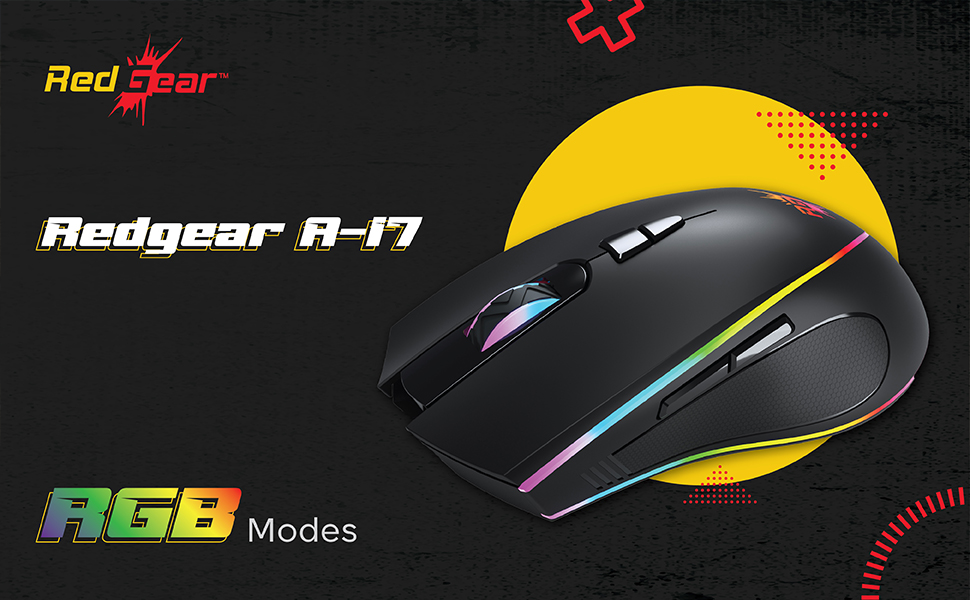 Redgear A-17 Gaming Mouse(Black) . Redgear RGB Gaming Mouse.