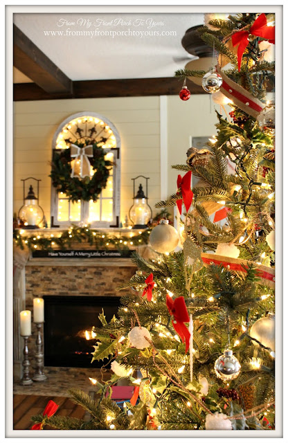 Farmhouse Christmas Tree-Christmas Mantel-French Farmhouse-From My Front Porch To Yours