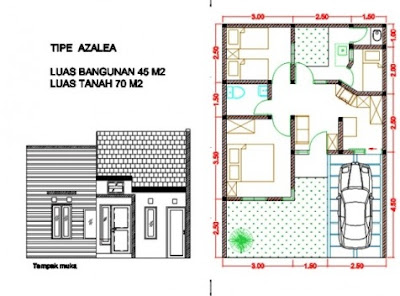 Denah dan Desain Rumah Type 90 1 Lantai