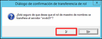 transferencia de la función Naming master