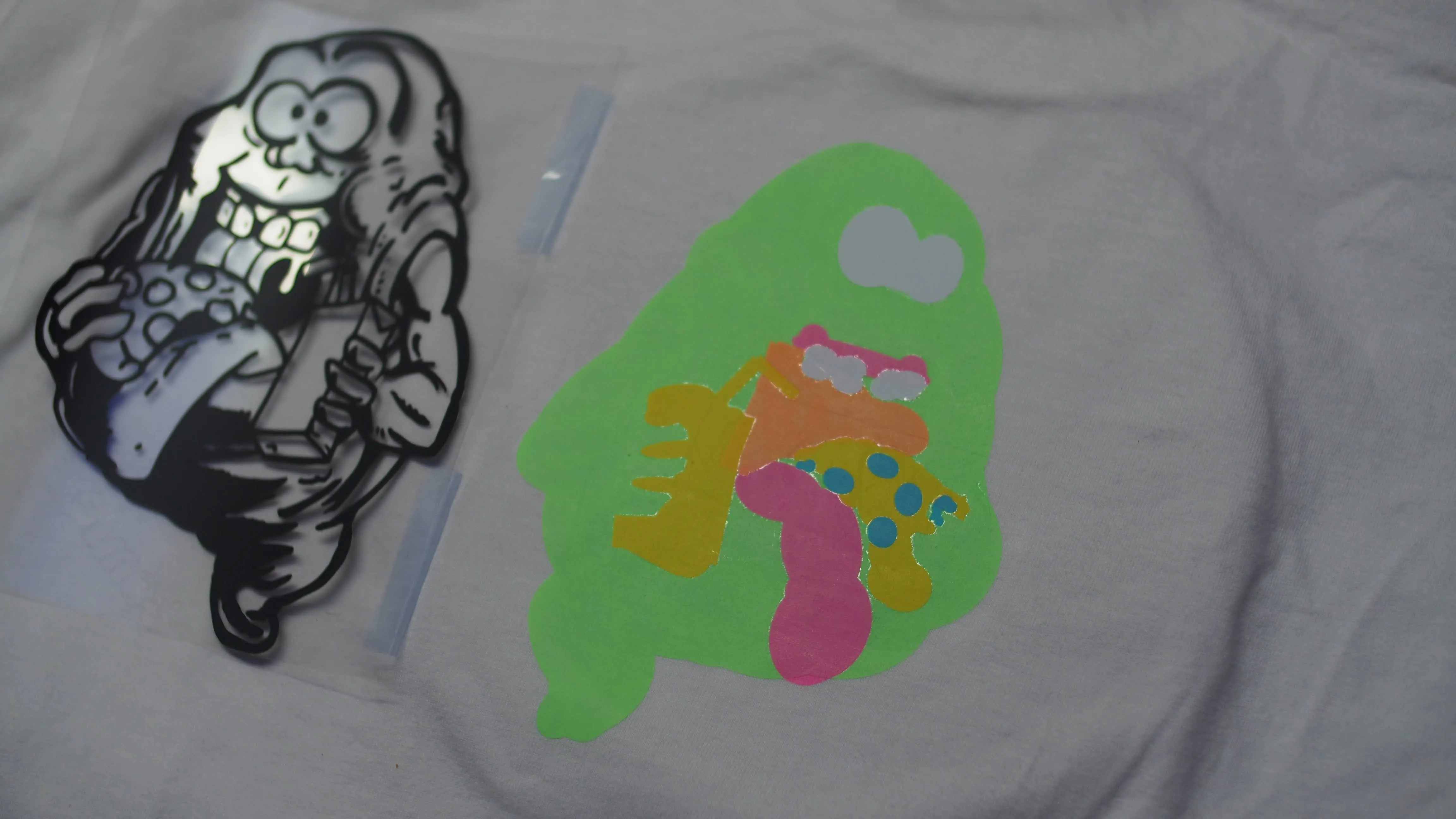 Slimer T-Shirt umgesetzt mit Cricut Joy