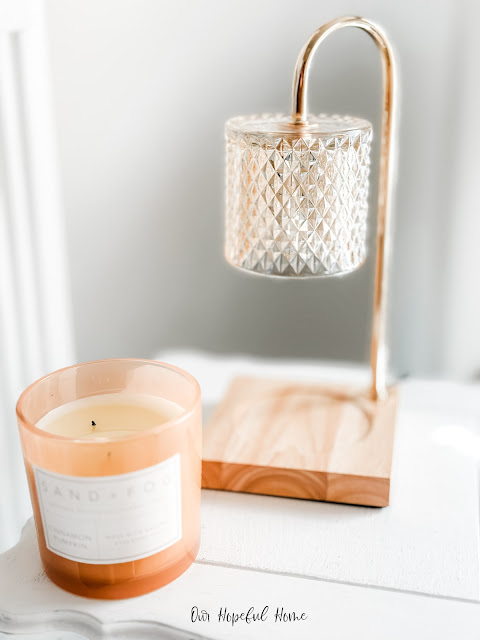 Sand+Fog Pumpkin jar candle in warmer lamp