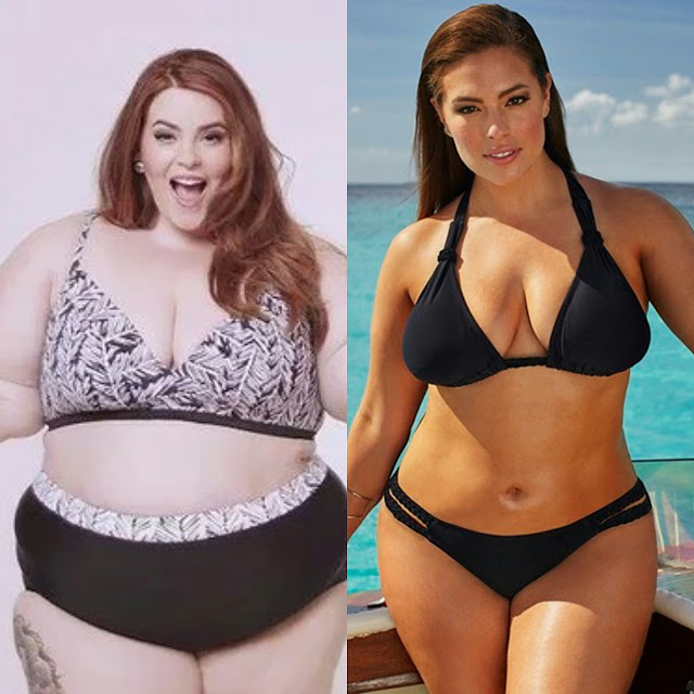 The photo of Tess Holliday was promoting a feminist event on body positivity. Photograph: Cherchez La Femme by The Guardian  The photo of Ashley Graham was promoting her swimsuit line for Swimsuits for all. The picture was taken by www.swimsuitsforall.com