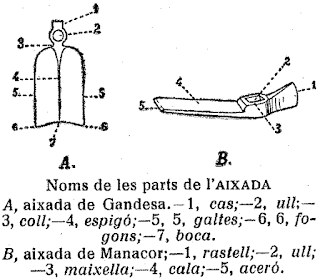 cavegueta, aixada, eixada, aixadella, eixadella