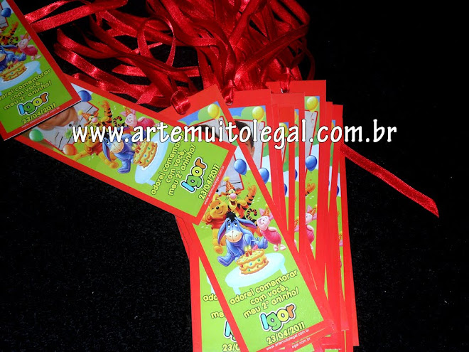 Arte muito legal -  Convites infantis e lembrancinhas Arte muito legal