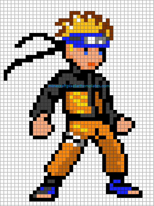 Minecraft Pixel Art Templates: Naruto
