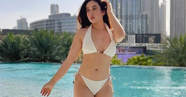 aditi budhathoki white bikini sexy body
