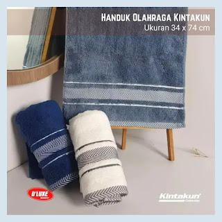 Handuk Olahraga Kintakun Polos Ukuran 34 x 74 cm Katun Microfiber