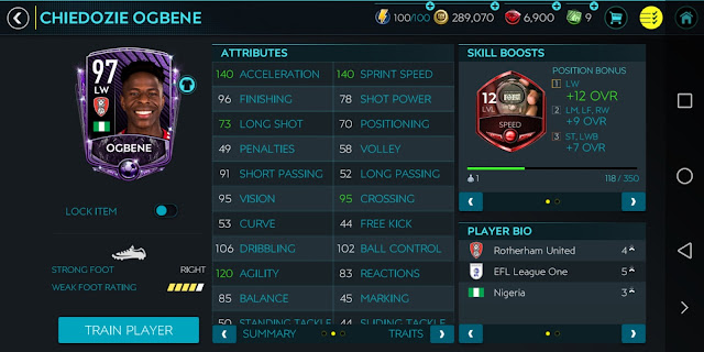 OGBENE (LW) - Fast Player, Fifa Soccer