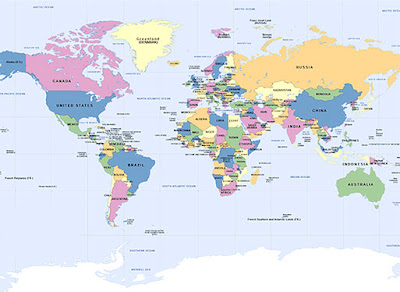 Carte du Monde Departement Région