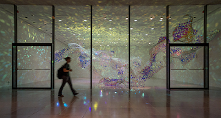 image: installation by Soo Sunny Parks, "Unwoven Light"