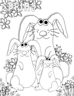spring bunnies coloring pages