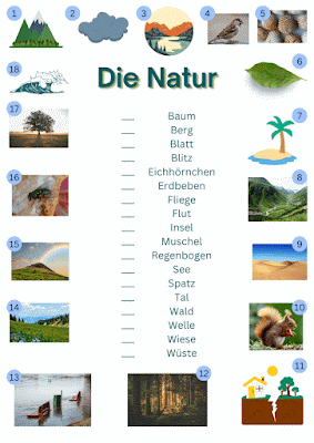 Nature : A Matching Puzzle for German Learners