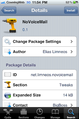 Remove Voicemail Button From Your iPhone By NoVoiceMail [Jailbreak App]