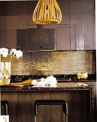 modern kitchen design -glass tiles backsplash