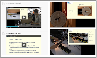 An optics experimental video including presentation in the University VLE