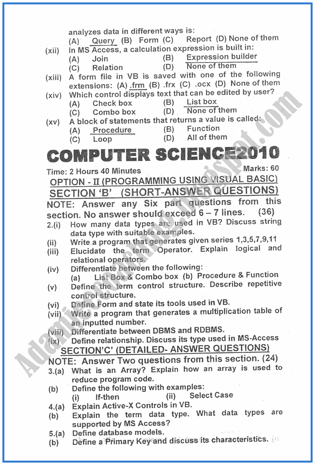 Computer-science-2010-past-year-paper-class-XII