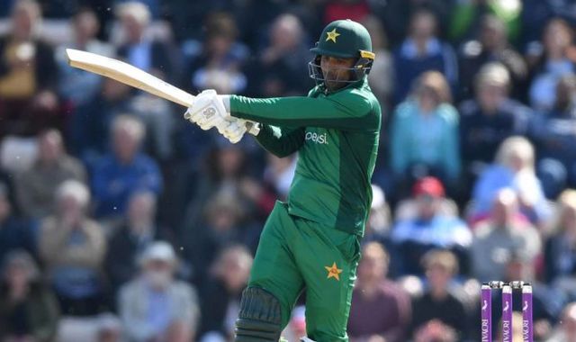  Pakistan`s Fakhar Zaman celebrates scoring his century during the second One Day International (ODI) cricket match between England and Pakistan at The Ageas Bowl in Southampton on 11 May 2019. Photo: AFP