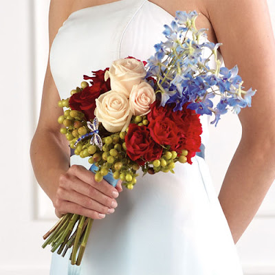 Red and Blue Bridesmaid Bouquet