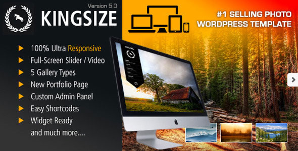 Free Download latest version of King Size V5.0.9 Fullscreen Background WordPress Theme