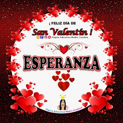 Feliz Día de San Valentín - Nombre Esperanza