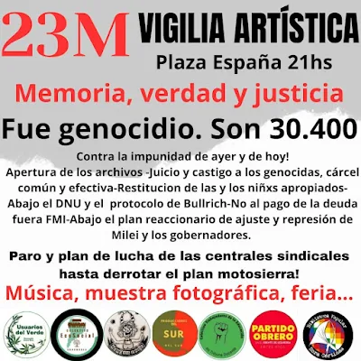 Vigilia Artistica por Memoria Verdad y Justicia