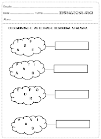 Desembaralhe as letras e descubra Desembaralhe as letras e descubra