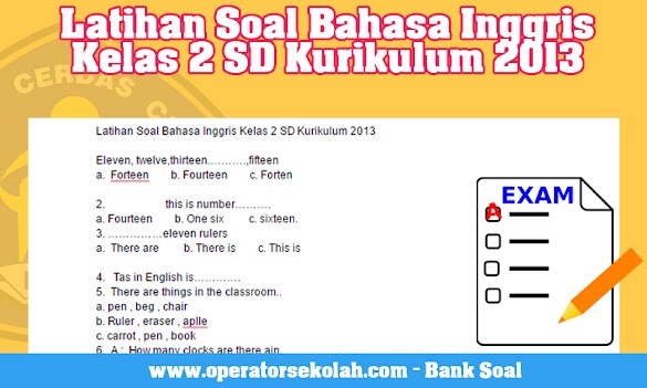 Evaluasi Mencar Ilmu Semester Tahun Pelajaran Bahasa Inggris Sd Kelas 2