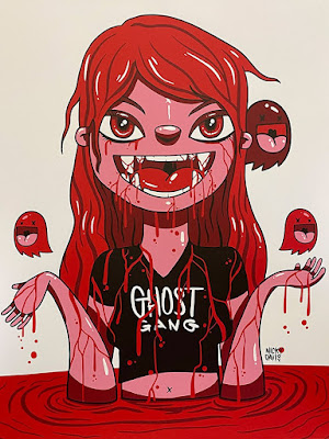 Bloody Vampiress Screen Print by Nicky Davis