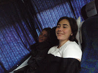 Lauren and I snuggled up on the bus