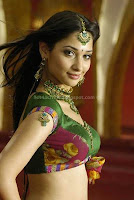 Thamanna, hot, navel, show, in, green, dress