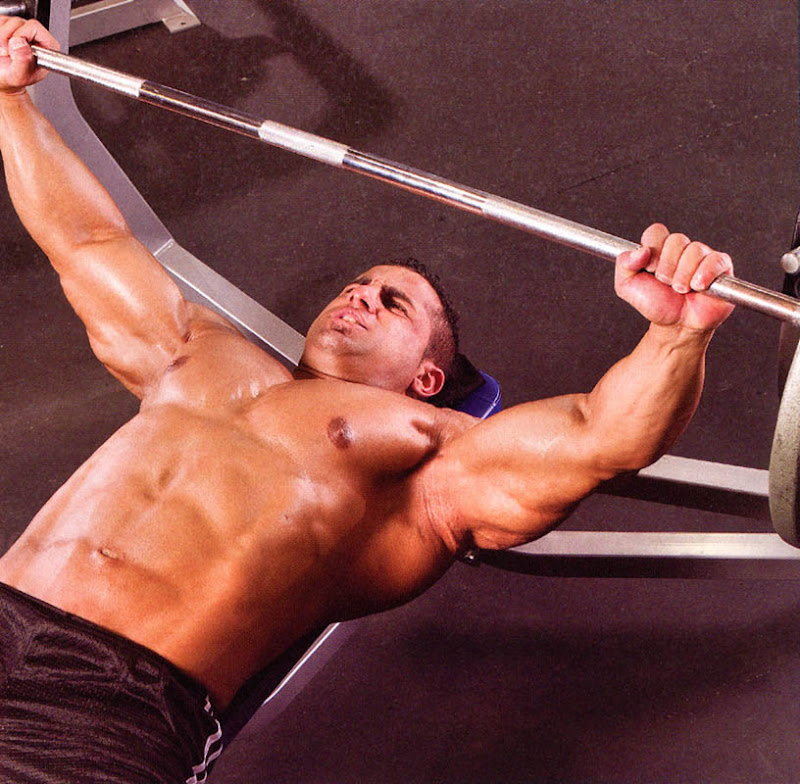 Arab Bodybuilder Fouad Abiad Working Out at the Gym