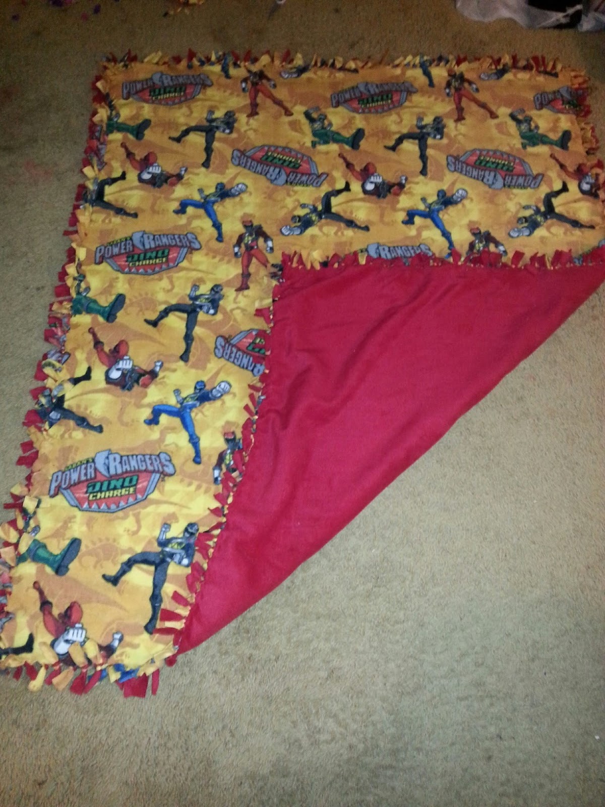 Sews Creation Power Rangers Fleece Blanket