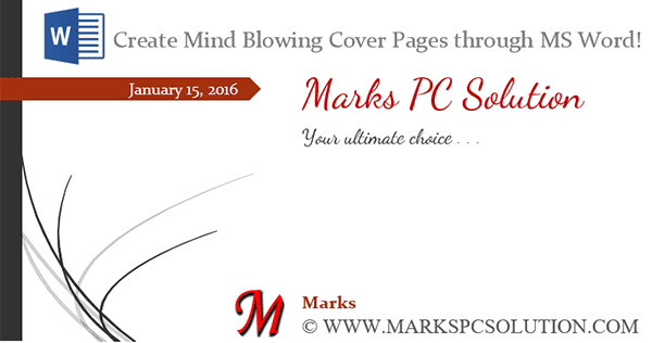 Mindblowing Cover Pages by MS Word