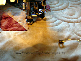 quilting a Dresden in free motion