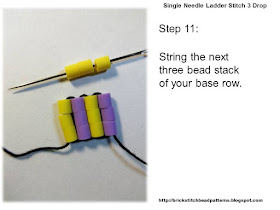 Click the image to view the single needle ladder stitch beading tutorial step 11 image larger.