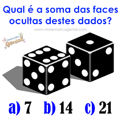 Observe os dados: Qual a soma das faces ocultas?