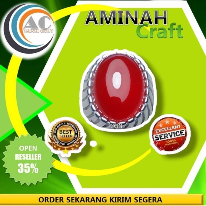 Batu Cincin Natural Red Raflesia Kristal Tembus Bodyglass AsliTermurah