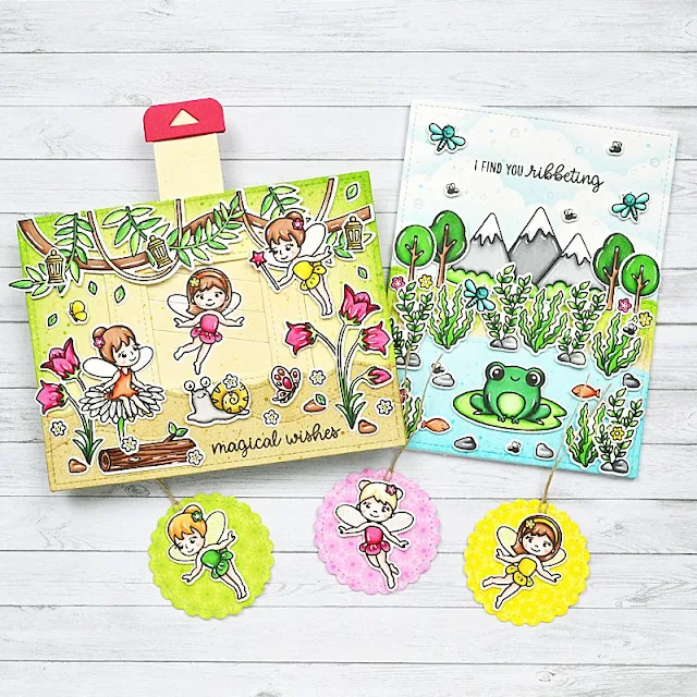 Sunny Studio Stamps: Garden Fairy & Feeling Froggy Cards and Gift Tags with Guest Designer Marine Simon